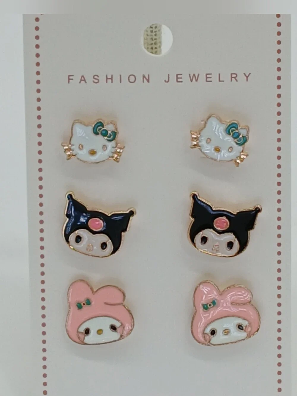 Sanrio Stud Earrings Set Hello Kitty Kuromi My Melody Kawaii Anime Jewelry